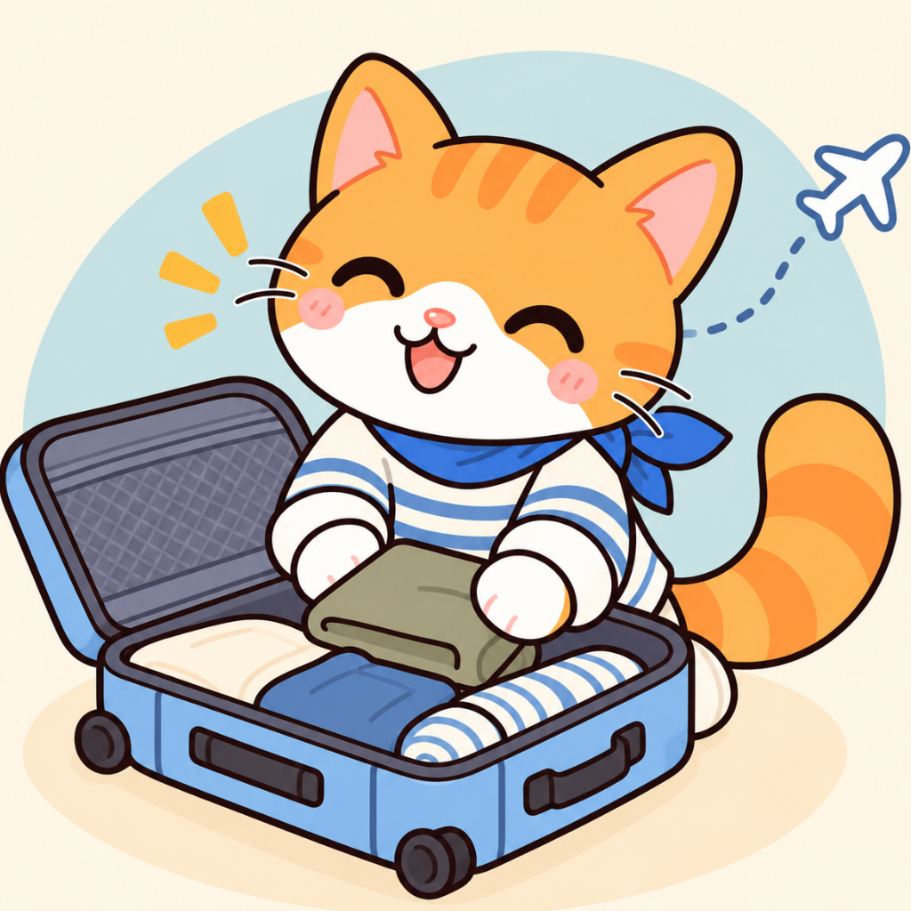Outfit Buddy app icon showing Soga packing a suitcase
